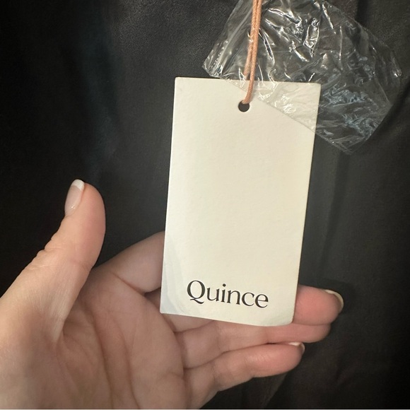 Quince Women’s Elegant Black Double Breasted Coat Virgin Wool Blend Sz L NWT - Picture 4 of 9